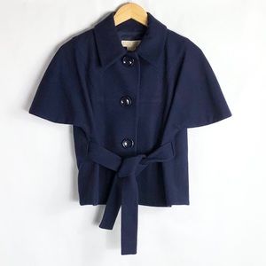 Michael Kors short sleeve wool blend coat blue